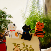 饰木夹 铃铛猫备忘便签夹小猫装 树下盒 日D昭和风木质猫咪照片夹