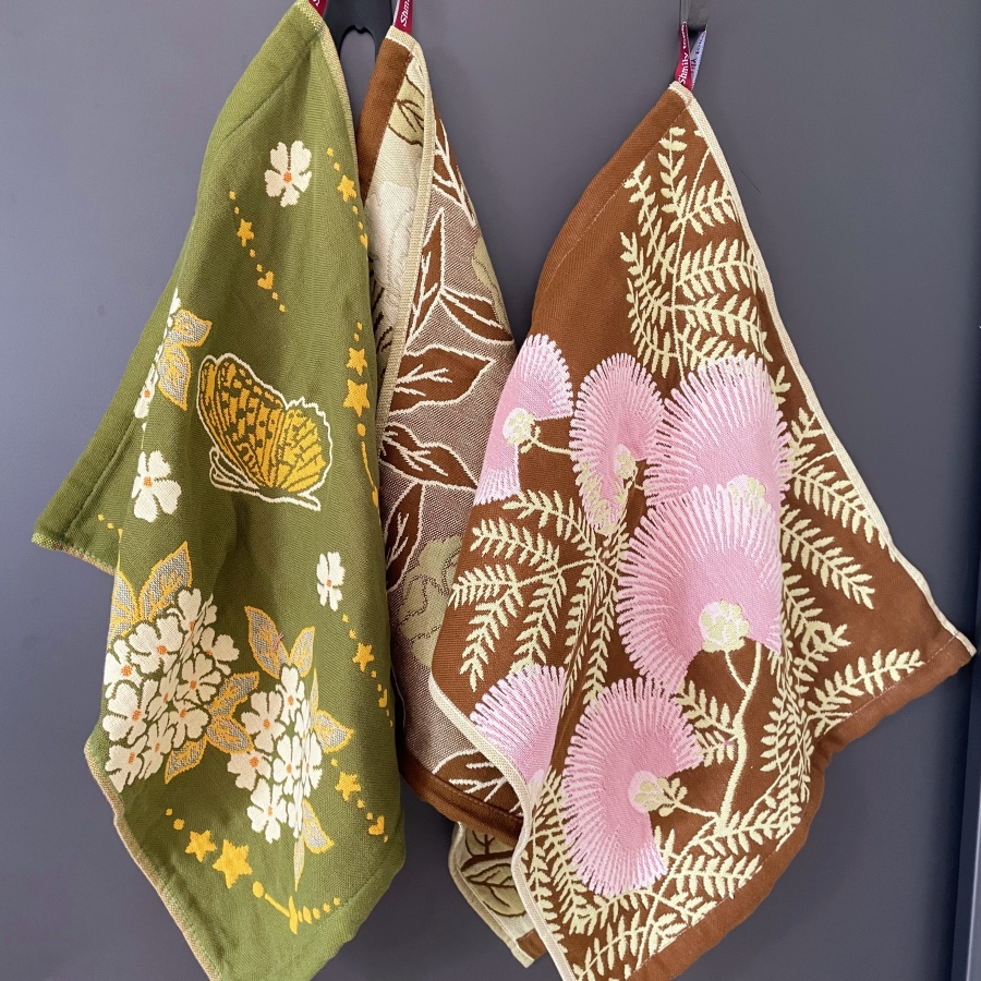 树下盒 复古植物花卉纯棉三层纱方巾合欢花柔软手帕毛巾搽手巾