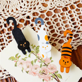 小猫便签夹昭和风装 猫咪杂货木质照片夹 饰木夹 日单 树下盒