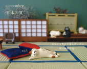 黑猫 旅猫 三毛猫 夏日休闲时刻 喵星人系列迷你树脂猫咪摆件