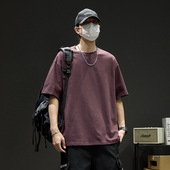 智快鱼阿仕顿京东品牌汉维男装 官方旗舰店短袖 t恤潮牌落肩宽松