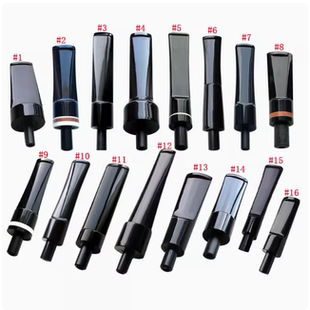 diy石楠木烟嘴烟斗配件进口亚克力烟嘴咬嘴黑柄尾巴马鞍