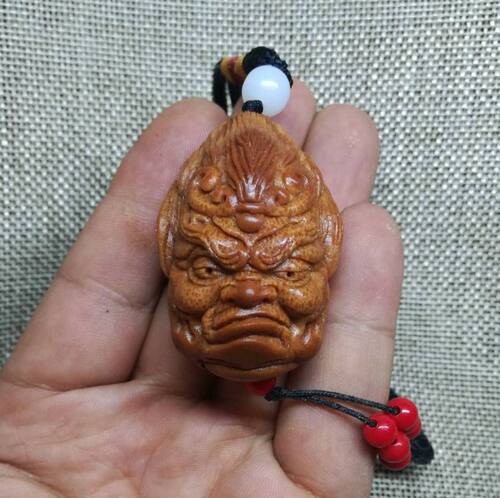 橄榄核雕冥王单粒吊坠手串