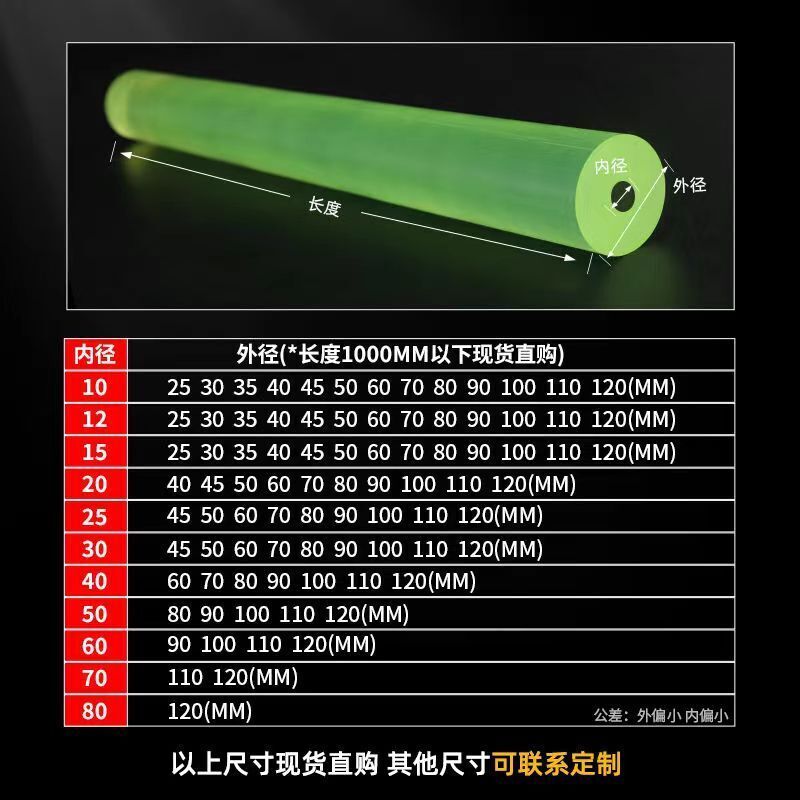 pu聚氨酯空心棒空心管PU棒高回弹减震耐磨软胶棒橡胶棒牛津棒加工