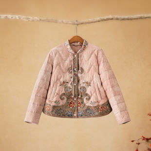 楚馨羽绒服原创民族风羽绒服女冬季2025新款重工刺绣加厚保暖外套