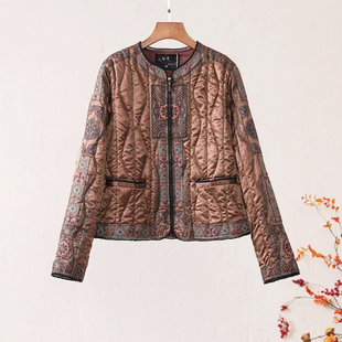 楚馨2024冬季新款白鸭绒新中式保暖刺绣羽绒服短款外套小香风重工