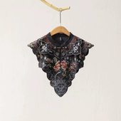 千椿物喜原创新中式 刺绣云肩立领手工盘扣文艺复古民族风假领披肩