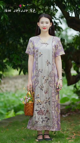 【风起霓裳】楚馨新中式国风复古刺绣短袖民族风改良旗袍连衣裙