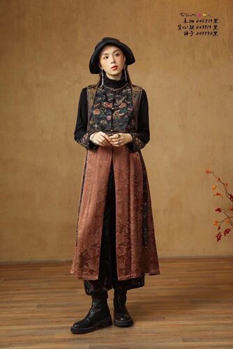 楚馨重工刺绣文艺复古原创民族风麻无袖背心连衣裙春