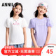 女童纯棉短袖 T恤2025夏装 新款 安奈儿童装 儿童大童甜美泡泡袖 上衣