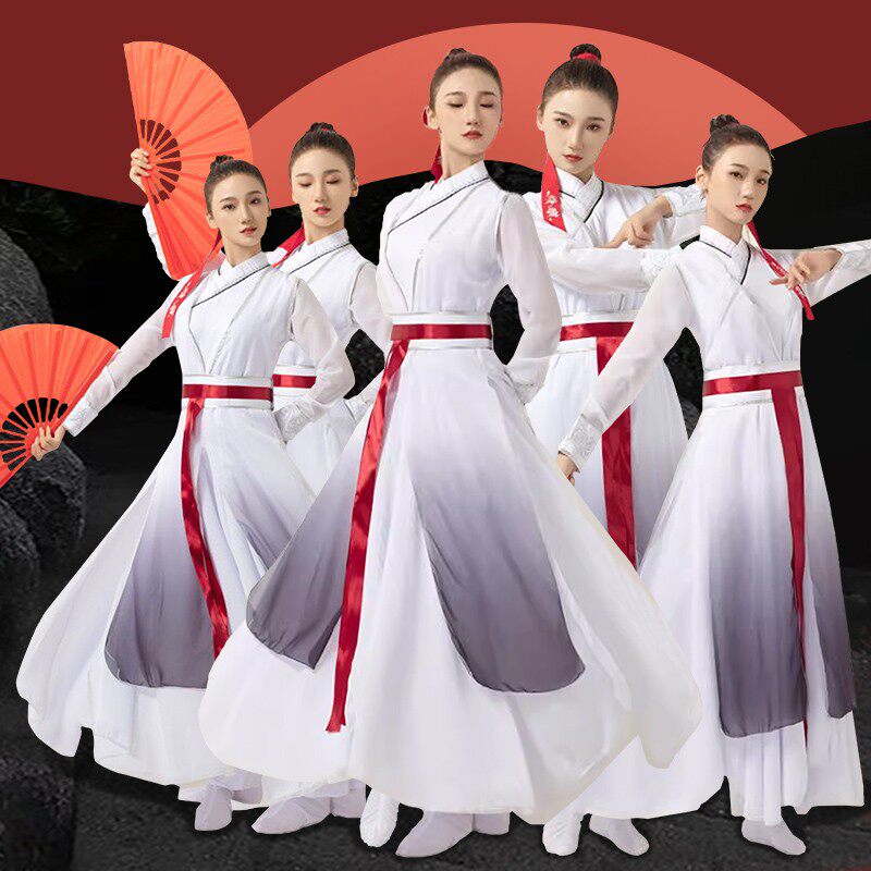 侠女风古典舞演出服国风飘逸汉服成人古典表演服弟子规壮志小学生