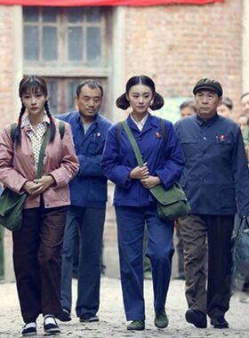 70年代知青下乡服装衬衣长袖怀旧衣服中山装话剧演出服工人工装