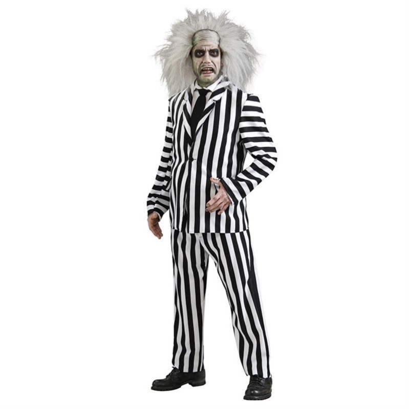 阴间大法师甲壳虫汁beetlejuice2成人黑白纹角色扮演服派对扮演装