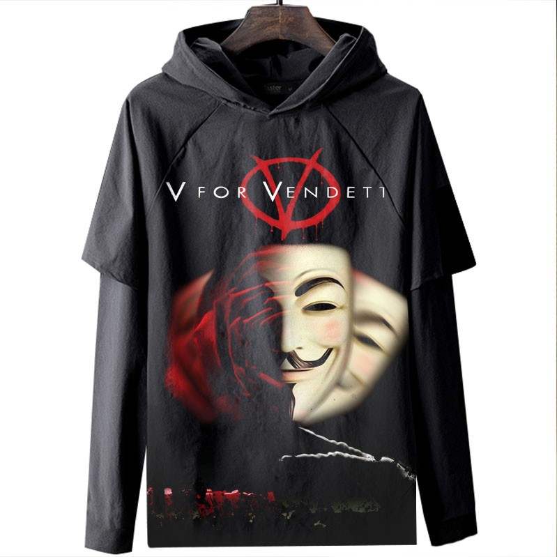 V for Vendetta  V字仇杀队 长袖T恤衣服数码印花3D图案