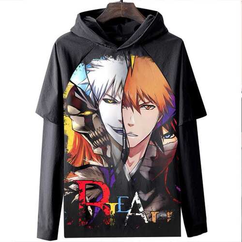 Bleach 死神 长袖T恤衣服3D数码印花休闲长袖打底衫