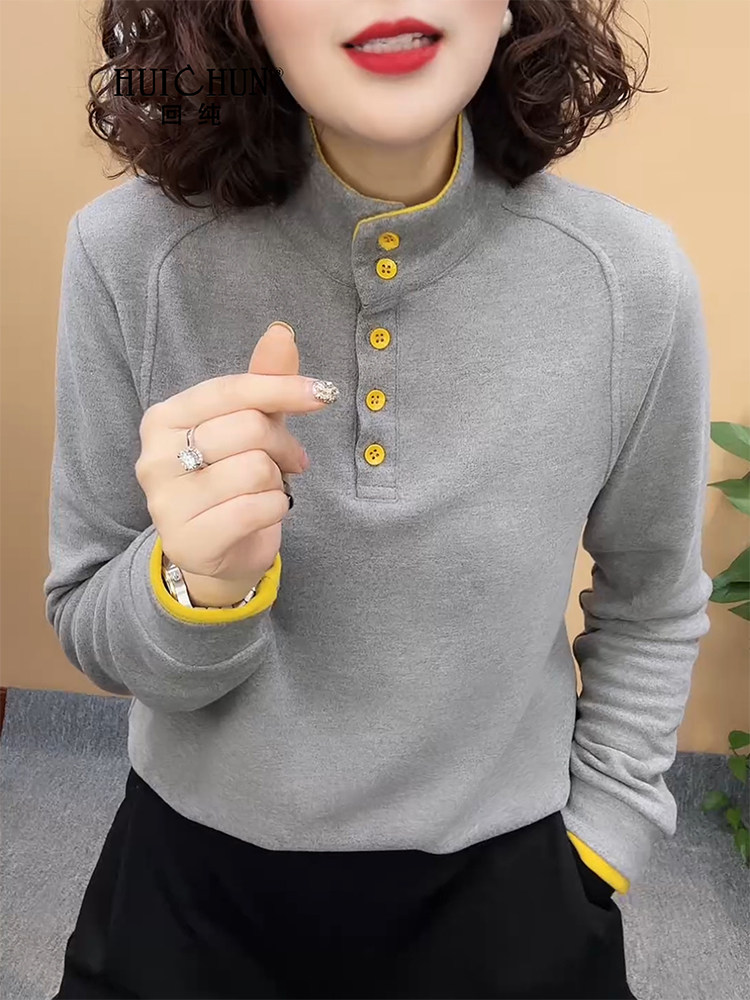 半高领打底衫女双面德绒大码胖mm妈妈秋冬款加厚保暖品牌卫衣上衣,女装/女士精品,大码内搭,淘宝优惠券,粉丝福利购,淘宝优惠卷