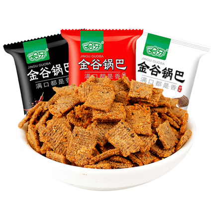 哈牙金谷锅巴清真食品小包装多种口味麻辣烧烤爆辣零食散装