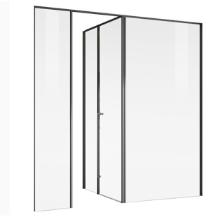 全包框T型一门两用淋浴房下沉式卫生间无障碍干湿分离平开门隔断