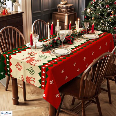 圣诞节装饰耶诞chrismas背景布圣诞桌布氛围布置布料茶几布餐桌布