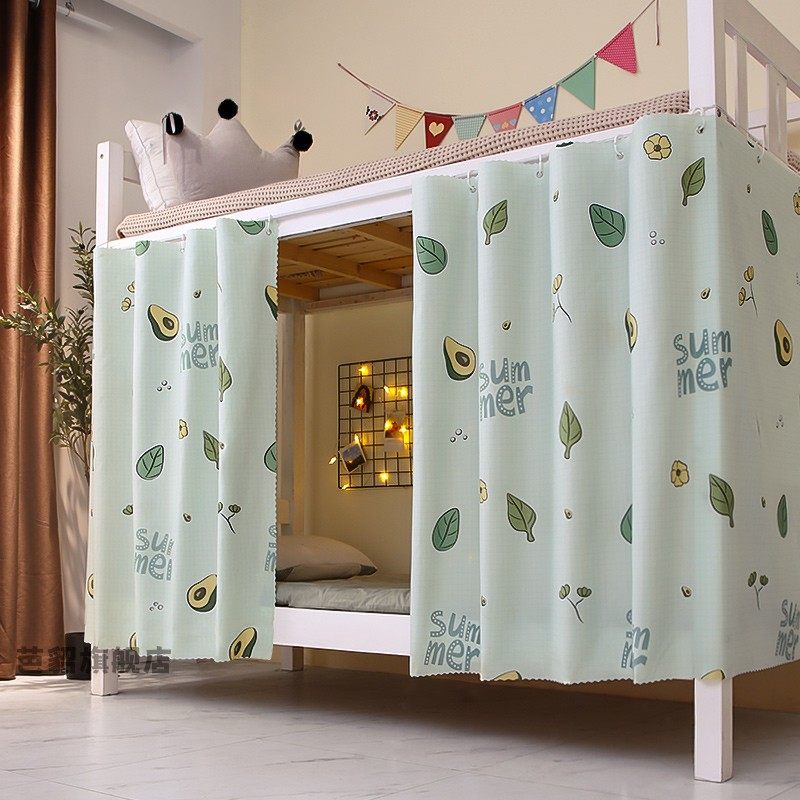 强遮光床帘宿舍上铺下铺隔断帘免打孔加厚寝室小清新窗帘单人帘子