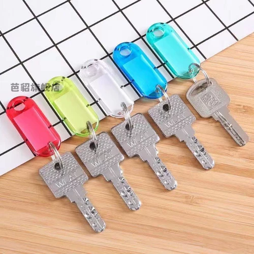 Брелок для ключей может быть помечен цветной цветной прозрачной пластиковой биркой с защитой от потери, агентство B & B, классификационный брелок для ключей