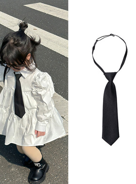 儿童小孩领带英伦男童女童中小学生校服表演纯色领花幼儿园服装饰