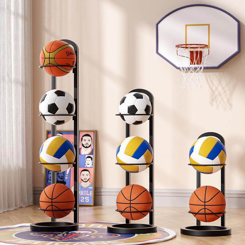 球类收纳架家用篮球置物架儿童室内运动器材落地折叠足球摆放架子