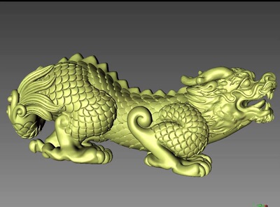 生肖01 龙三维立体龙圆雕图图纸stl精雕图兽中国龙雕刻3d模型图纸