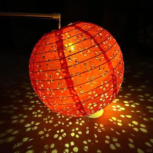 饰 国庆中秋节2025幼儿园儿童手提纸灯笼DIY手工镂空LED花灯布置装