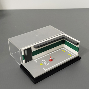 地下车库停车场场景亚克力展示盒1:64比例汽车模型街道展示地台