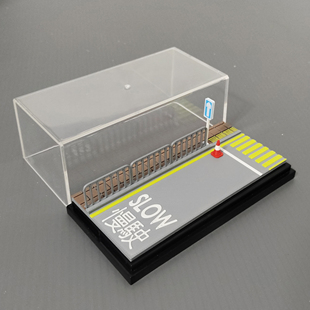 香港街道街景场景亚克力展示盒1:64比例汽车模型微缩街道地台