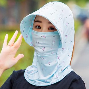 夏季防晒干活防灰尘帽子女士护脸护颈骑行农村采茶种地户外遮阳帽