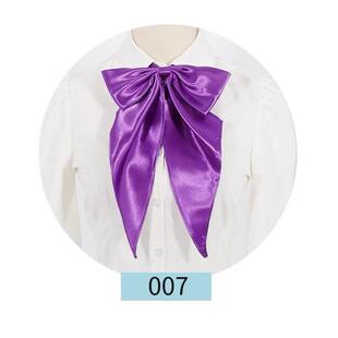 纯色大蝴蝶结jk制服紫色领结衬衫气质学院基础色时尚百搭免打领花