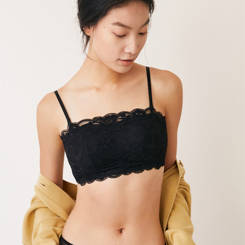 和沐美家蕾丝无钢圈美背文胸抹胸图片
