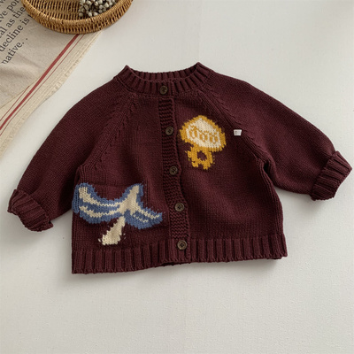 森系棉线儿童男女童毛衣针织开衫