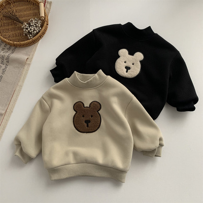 韩系男女童加绒卫衣保暖