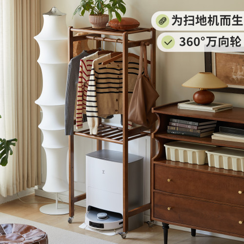 实木中古扫地机沙发旁收纳置物架