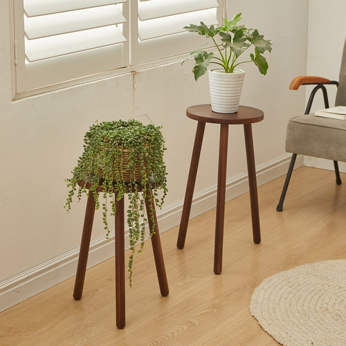 落地式全实木北欧风简约单个花几