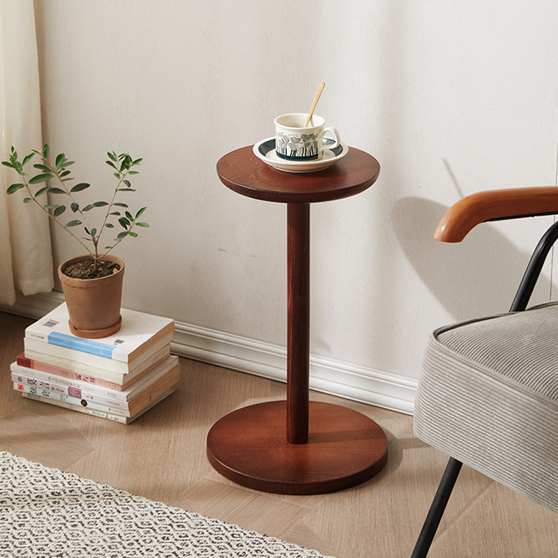 实木边几落地式小型茶几简约家用阳台咖啡桌收纳架床头迷你置物架