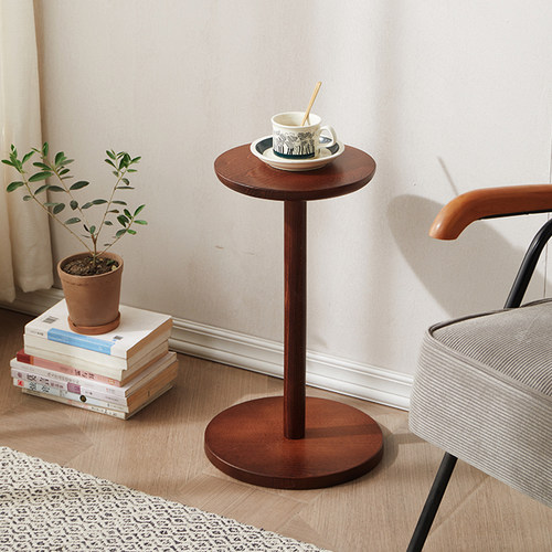实木边几落地式小型茶几简约家用阳台咖啡桌收纳架床头迷你置物架