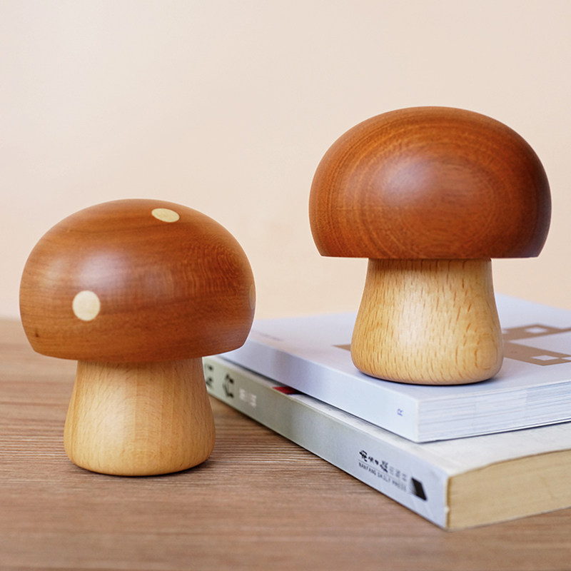 全实木蘑菇趣味音乐盒进口机芯生日礼物桌面创意摆件八音盒送朋友