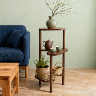 实木花盆架落地式多层置物架室内盆栽收纳架客厅绿植小角落展示架