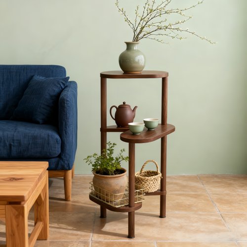 实木花盆架落地式多层置物架室内盆栽收纳架客厅绿植小角落展示架