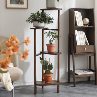 实木花架客厅落地式家用阳台多层花盆托架室内植物盆栽摆放置物架