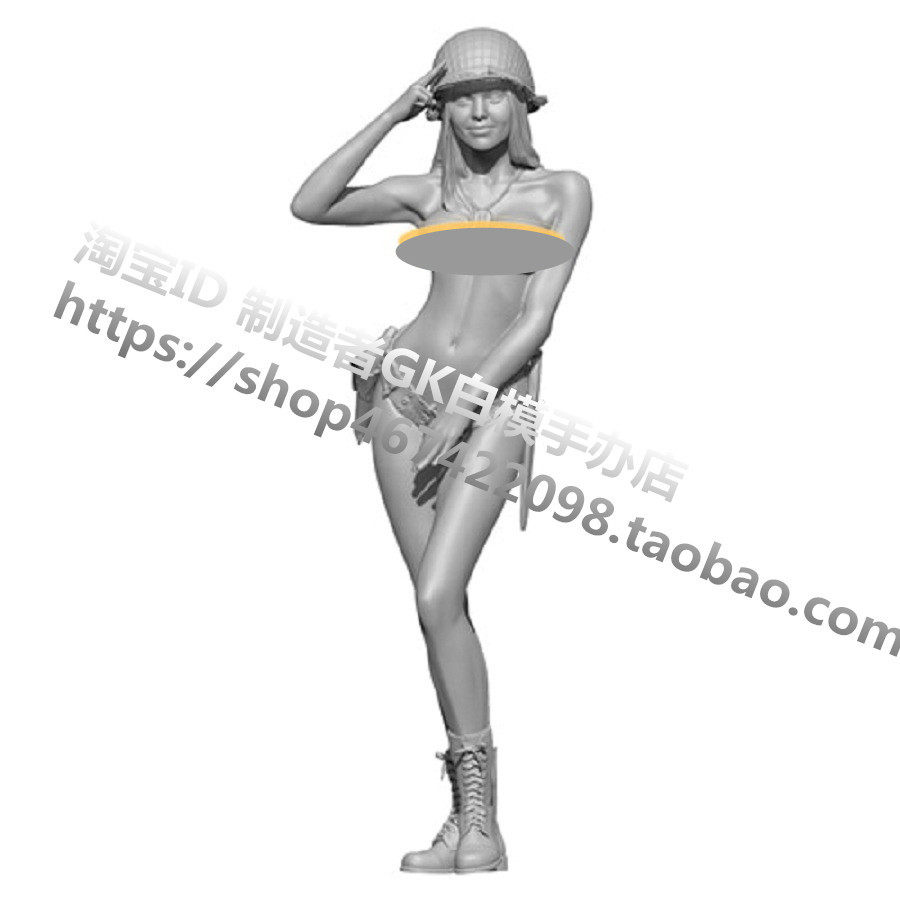 1/35现代二战女兵人模型性感美女素体战士AVA艾娃GK白模手办80