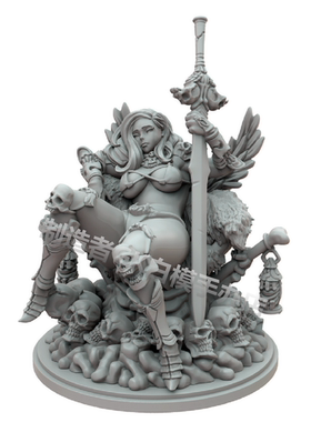 100mm死亡国度性感美女KD战棋Death Armor模型摆件gk白模手办Y126