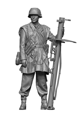 1/35二战德军WW2战车噩梦反坦克火箭炮兵人GK白模手办摆件152