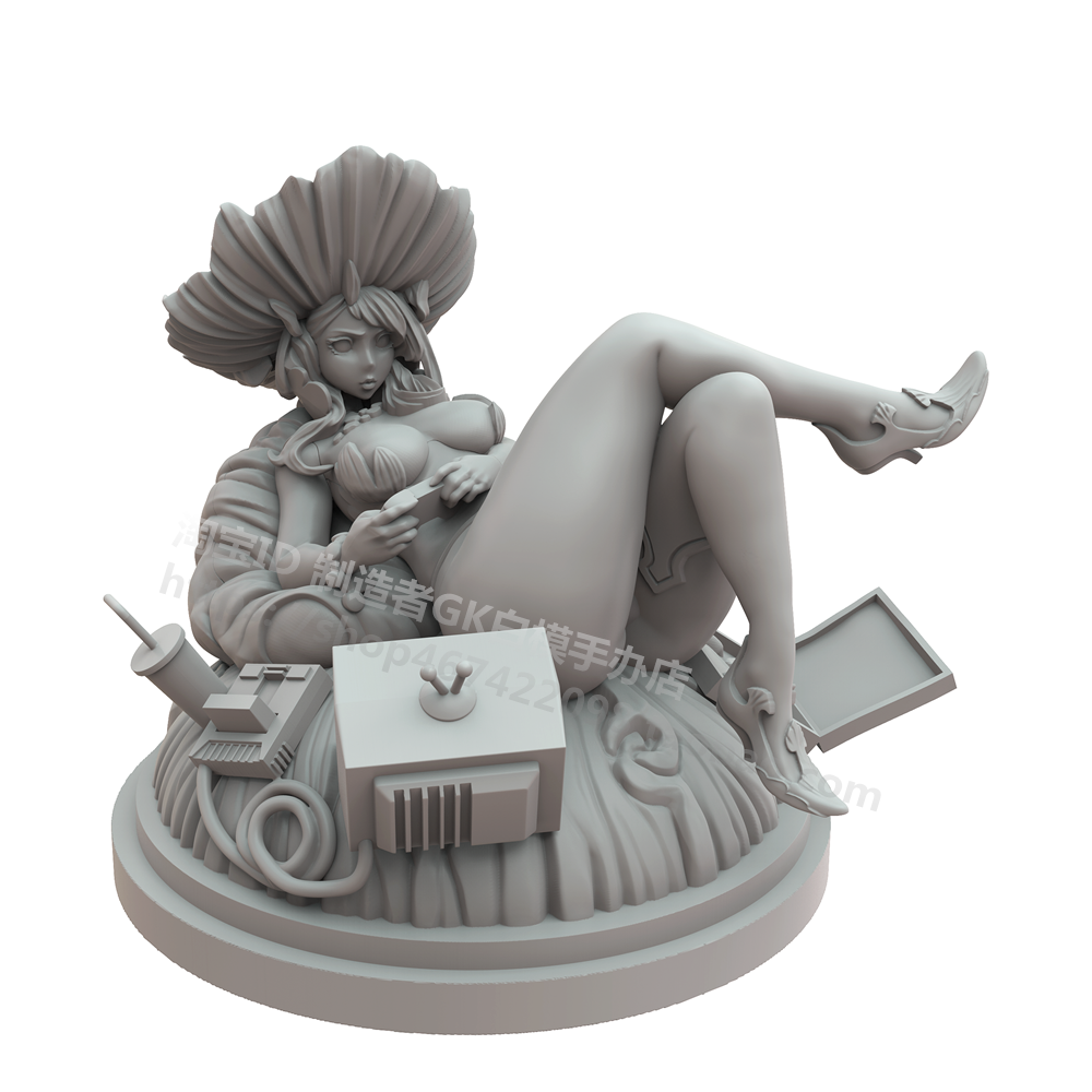 30mm死亡国度性感美女巫KD战棋魔女的门徒法师模型摆件gk白模手办