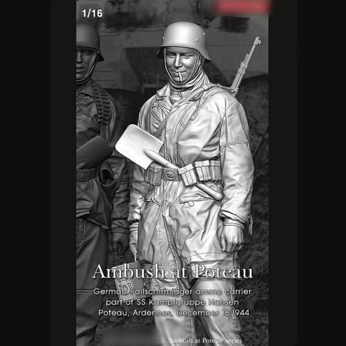 1/16二战步兵德伞兵弹药运输车兵抽烟兵人gk白模手办摆件220