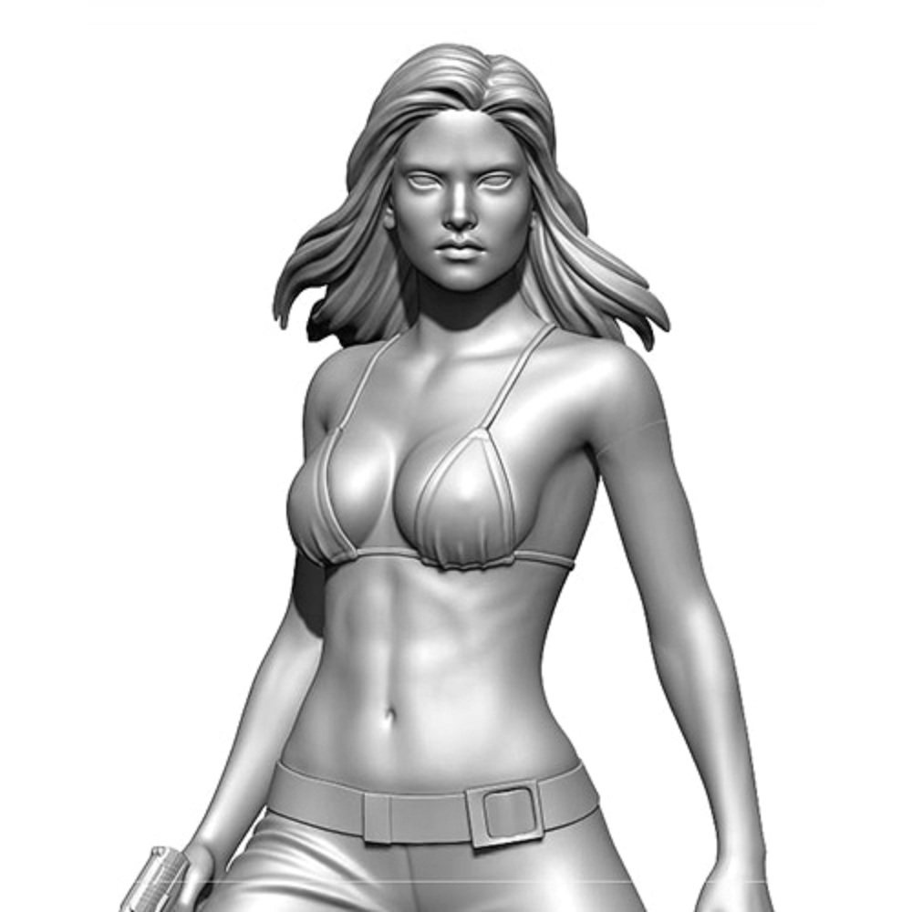 1/35战士现代女兵人物模型性感美女素体terra大地白模gk手办74